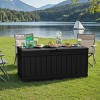 78 Gallon Lockable Deck Box - Waterproof Outdoor Patio Storage Container for Furniture, Cushions, Tools - Black - 2 of 4