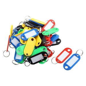 Unique Bargains 50 Pcs Assorted Color Plastic Staff Key ID Tag Label Window - 1 of 3