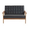 CAVINAS Modern Loveseat Sofa Upholstered Pu Leather 2-seat Couch with Wooden Leg for Apartment, Living Rooms - 3 of 4