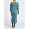 ELOQUII Women's Plus Size Off Shoulder Sweater Dress - 3 of 3