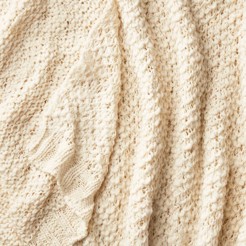 Honeycomb Textured Knit Throw Blanket Cream - Threshold&#8482; designed with Studio McGee, 5 of 11