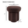 CAVINAS 19"H Cute Mushroom-Shaped Accent Stool,Teddy Fabric Footrest Stool with Pedestal Legs for Bedroom & Living Room - 3 of 4