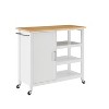 HomeStock  Tristan Open Rolling Kitchen Island Cart, Microwave Stand, Coffee Bar, with Shelves, White - 4 of 4