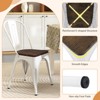 Tangkula Tolix Style Metal Dining Chairs Set of 4 w/Wood Seat & Removable Backrest - 4 of 4