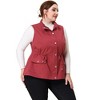 Agnes Orinda Women's Plus Size Utility Cargo Pockets Drawstring Waist Sleeveless Scrub Vests - 3 of 4
