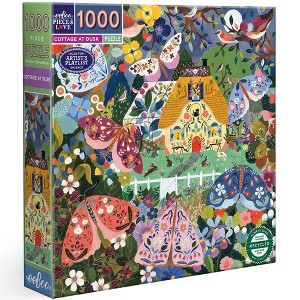 eeBoo Piece & Love: Cottage at Dusk - 1000 Piece Puzzle - Square Adult Jigsaw - 1 of 4