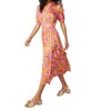 Women's SPLIT NECK SMOCKED MIDI DRESS - current air - 2 of 4