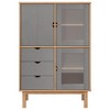 CLIHOME 49.2" H Classic Wooden Highboard Coffee Bar Cabinet Buffet Cabinet With Storage, Grey - 3 of 4