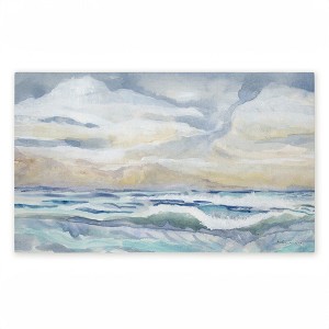 Stupell Industries Tranquil Watercolor Waves Printed Outdoor Door Mat, design by Audrey Jeanne Roberts, 18"x30" - 1 of 4