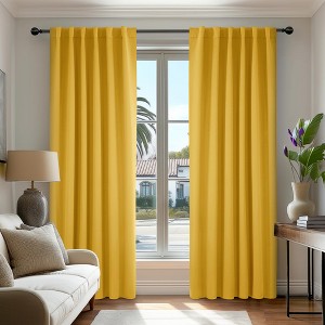 Deconovo 2 Panel Room Darkening Back Tab Window Curtains 52x84 - 1 of 4