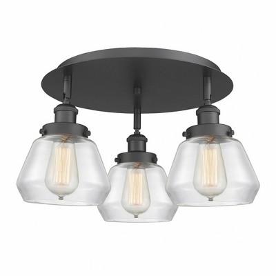 Fulton - 3 Light Flush Mount In Art Deco Style-8 Inches Tall and 18.25 Inches Wide