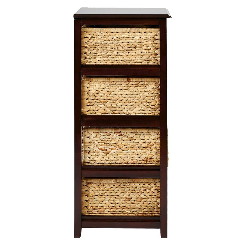 Seabrook FourTier Storage Unit with Espresso and Natural Baskets - OSP Home Furnishings, 5 of 8