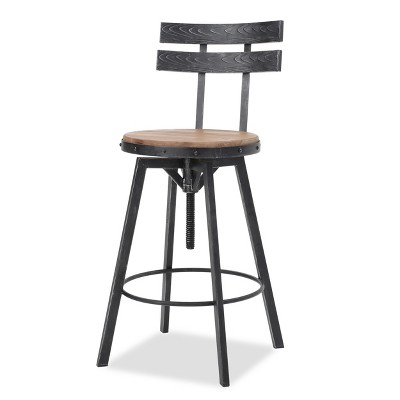 Alanis Firwood Barstool Black Brush Silver - Christopher Knight Home