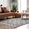 Nuloom Mcclaire Handmade High Low Wool Shaggy Geometric Diamonds Indoor Area Rug, Gray, 4'x6' - 2 of 4