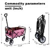 Collapsible Foldable Wagon Cart with strapping system Beach Wagon, Utility Cart for Camping Supports 225lbs - 2 of 4