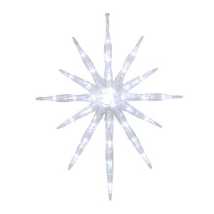 Northlight 17" LED Lighted Cool White 12-Point Starburst Hanging Christmas Decoration - 1 of 3