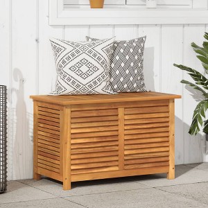 vidaXL Garden Storage Box with Louver 35.4 in.x19.7 in.x22 in. Solid Wood Acacia - 1 of 4
