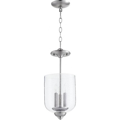 Quorum Lighting Richmond 3-Light Pendant, Satin Nickel, 8W x 17H, Glass, Dry Rated