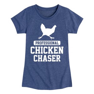 Girls' - Instant Message - Professional Chicken Chaser Fitted Short Sleeve Graphic T-Shirt - 1 of 4