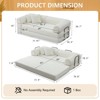 Dolonm Foldable Convertible Sofa Bed, Boneless Compression Mattress, Corduroy Sofa with Fixed Frame, Used for Living Room, Bedroom, and Office,White - 2 of 4