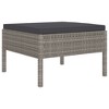 vidaXL 4 Piece Patio Lounge Set with Cushions Poly Rattan Gray - 4 of 4