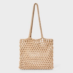 Crochet Shopper Market Tote Handbag - A New Day™ - 1 of 4