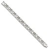 Black Bow Jewelry Men's Stainless Steel Gray Cable Inlay Link Bracelet, 8.5 Inch - 2 of 4
