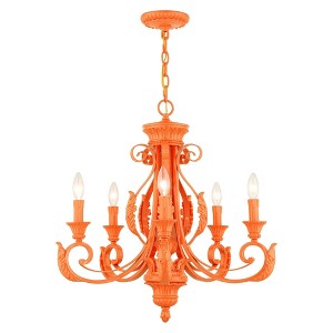 Livex Lighting Valencia 5 - Light Chandelier in  Shiny Orange - 1 of 1