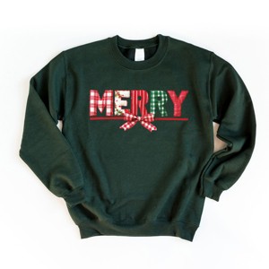 Merry Pattern Quilted Print - Women's Graphic Sweatshirt - 1 of 4