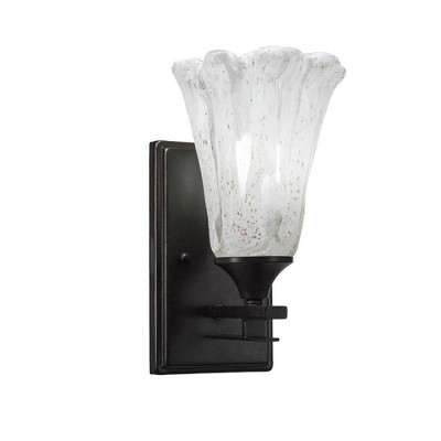 Toltec Lighting Uptowne 1 - Light Sconce in  Dark Granite with 5.5" Fluted Italian Ice Shade