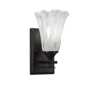 Toltec Lighting Uptowne 1 - Light Sconce in  Dark Granite with 5.5" Fluted Italian Ice Shade - 1 of 1