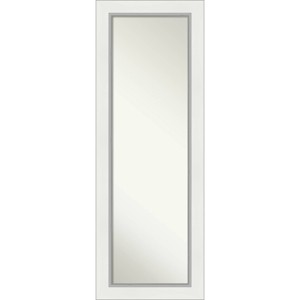 19" x 53" Eva White Silver Framed On the Door Mirror - Amanti Art: Wood Frame, No Assembly Required - 1 of 4