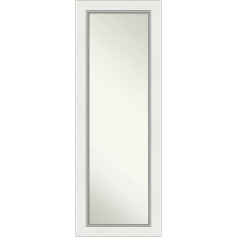 19 X 53 Eva White Silver Framed On The Door Mirror - Amanti Art : Target