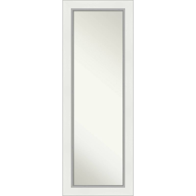 19&#34; x 53&#34; Eva White Silver Framed On the Door Mirror - Amanti Art, 1 of 9