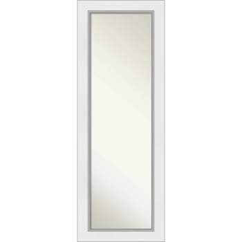 19" x 53" Eva White Silver Framed On the Door Mirror - Amanti Art