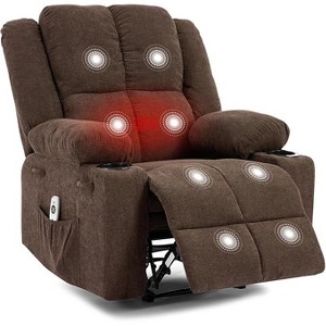Manual Recliner Chair with Vibration Massage and Lumbar Heating,Single Sofa with Side Pocket,Rocking Chair with Cup Holder,Recliner Chair for Bedroom - 1 of 4