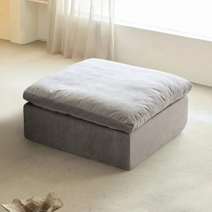 Airsurfer Compact Gray Ottoman Modern Gray Ottoman Versatile Seating for Living Room Comfort - 1 of 4