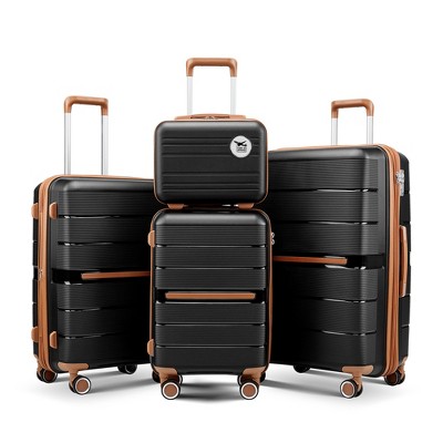 TOBILI Luggage Sets 4 Piece(14/20/24/28) PP Lightweight & Durable Expandable suitcase