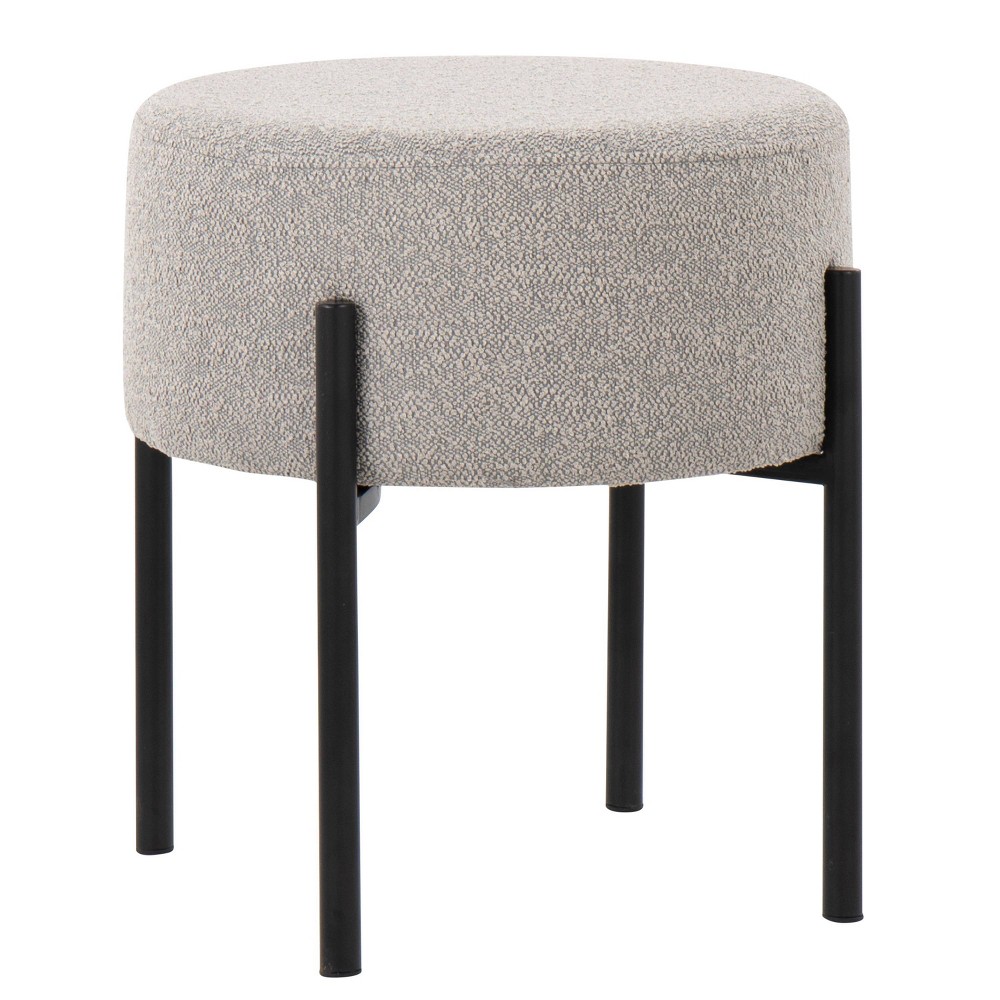 Photos - Pouffe / Bench Daniella Ottoman Light Gray/Black - Lumisource