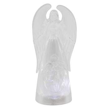 Northlight 9" LED Lighted Icy Crystal Angel and Nativity Scene Christmas Figurine