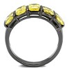 Slickblue Women's Ring, Light Black, Five Topaz CZ Stones, Oblong Row Design, IP Gun Finish, Stainless Steel, Sizes 5–10 - 3 of 4