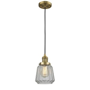 Chatham - 1 Light Cord Hung Mini Pendant In Art Deco Style-11 Inches Tall and 7 Inches Wide - 1 of 1