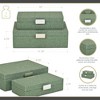 Cheung's Vyrna Doily Pattern Set of 2 Storage Boxes with Silver Handles - Green - 2 of 4
