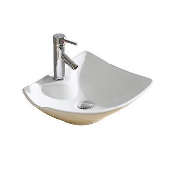 Fine Fixtures Stylized Asymmetrical Vessel Bathroom Sink Vitreous China