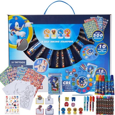 Sonic The Hedgehog Creativity Fun Kids Art Set for Coloring, Painting, and Crafts