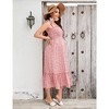 Women's Maternity Smocked Summer Dress Boho Casual Spaghetti Strap Square Neck Sleeveless Maxi Dress Baby Shower - 3 of 4