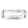 Black Bow Jewelry 8mm 14K Yellow or White Gold Half Round Ridged Edge Standard Fit Band - 2 of 4