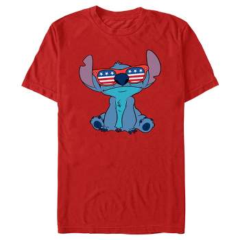 Men's Lilo & Stitch American Flag Sunglasses Stitch T-Shirt