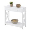 Breighton Home Oxford 1 Drawer Entryway Hall Table with Shelf in White - 3 of 4