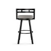 Amisco Render Upholstered Counter Height Barstool Taupe/Black: Faux Leather, Steel Frame, 26" Seat - 3 of 4